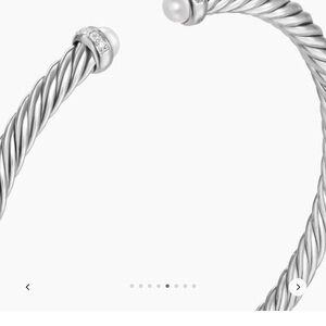 David Yurman CABLE FLEX® BRACELET
Sterling Silver with Pearls and Diamonds, 4mm